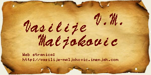 Vasilije Maljoković vizit kartica